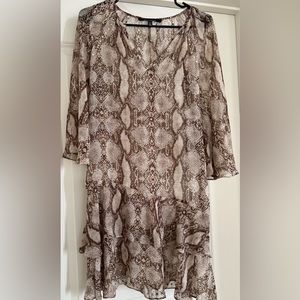 White House Black Market Sheer Python Snake Print mini dress -size XXS